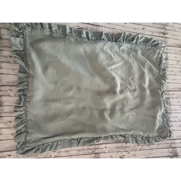 Pottery Barn Vanessa Floral & Blue Standard Pillow Cover Shams Linen Blend LOT - Picture 2 of 9